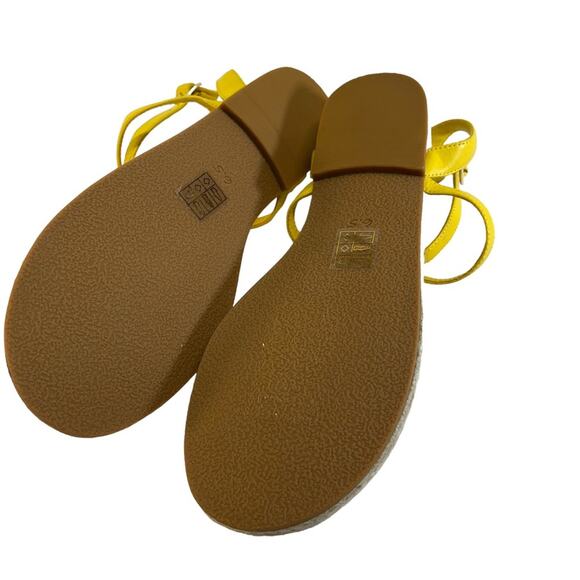 JACK ROGERS Yellow Thong Ankle Strap Sandals  woven Jute Footbed NWT BOX 6.5M - Picture 13 of 15